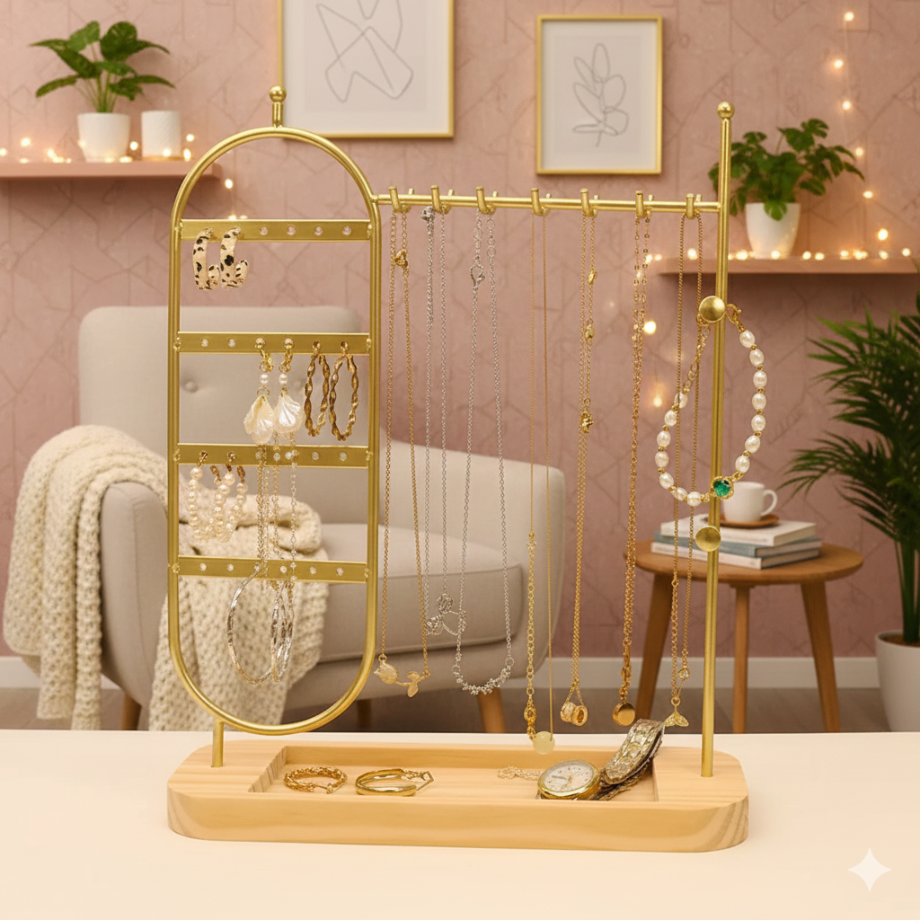 Aurielle™ | Solid Wood Jewelry Organizer Stand